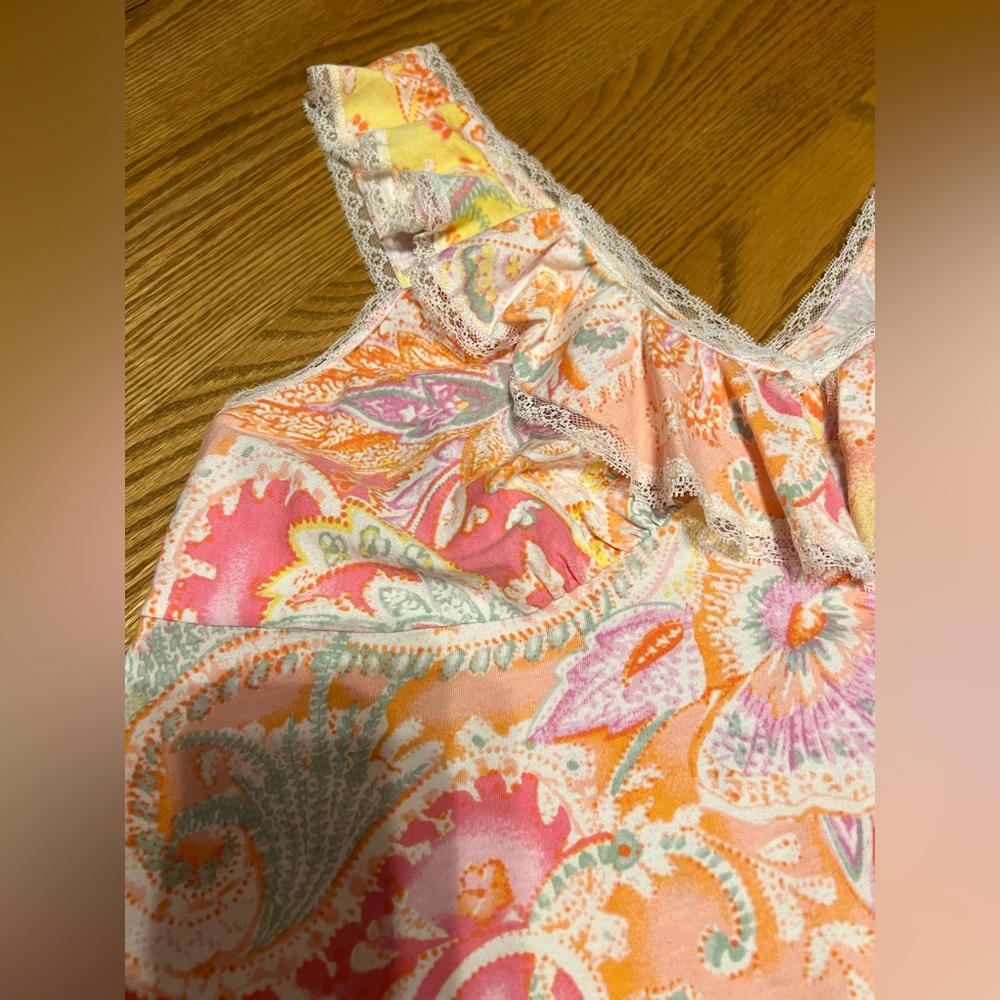 Ralph Lauren Paisley Sleeveless Nightgown Cotton Lace- Maxi Length 💕 NWOT! - Picture 8 of 13